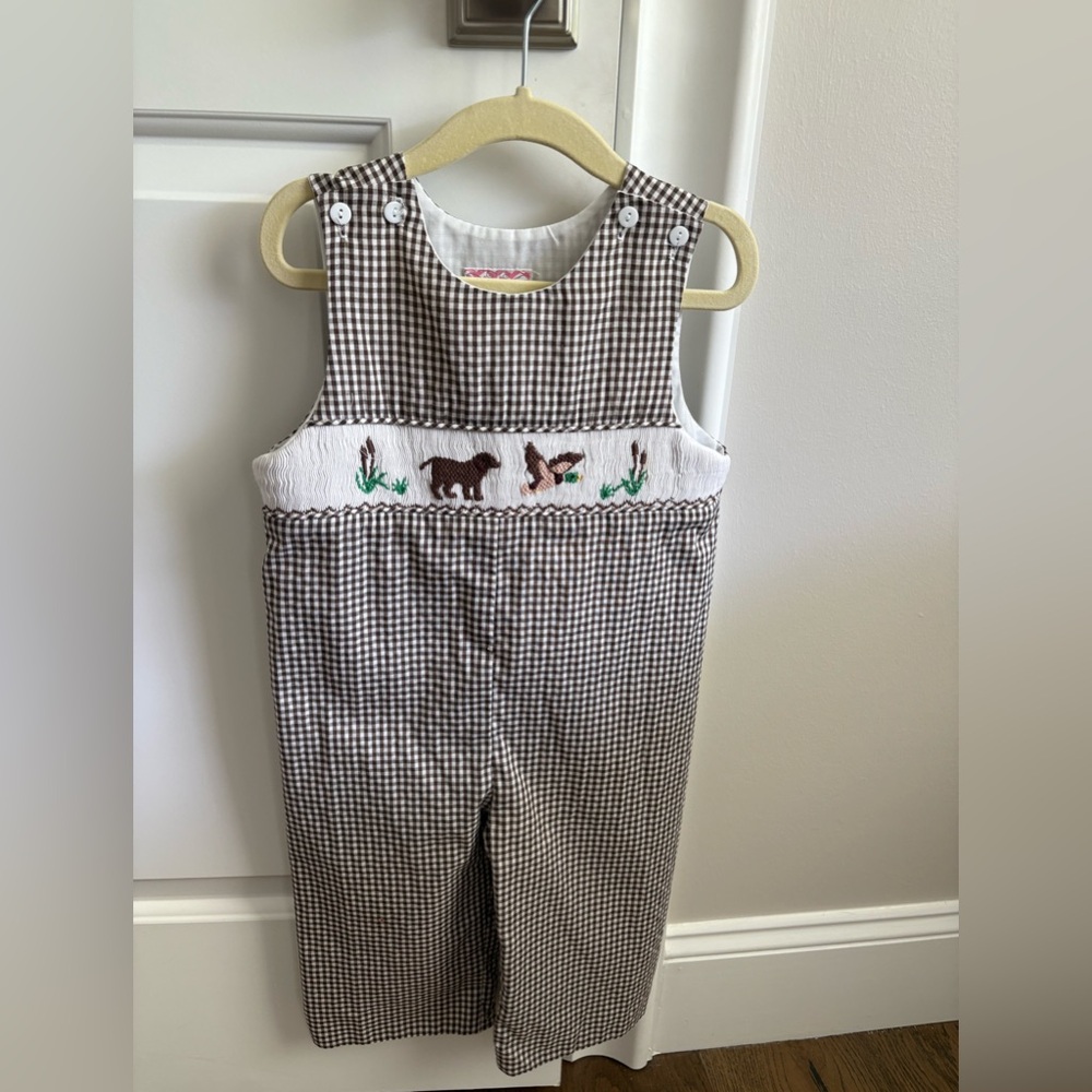 NOLA Smocked Brown Lab Hunting Jumpsuit